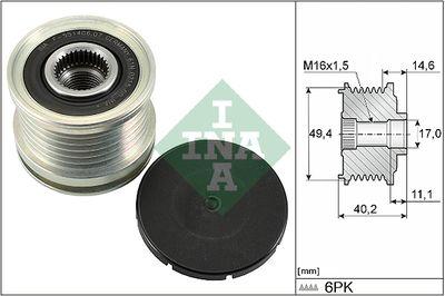 Frikopplingsnav - Frihjulskoppling, generator INA 535 0124 10