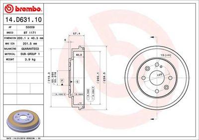 Bromstrummor - Bromstrumma BREMBO 14.D631.10