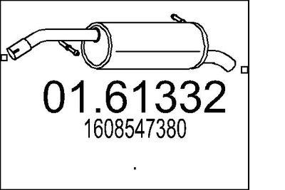 Avgasdämpare - Bakre ljuddämpare MTS 01.61332
