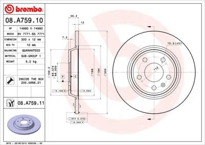 Bromsskivor - Bromsskiva BREMBO 08.A759.11