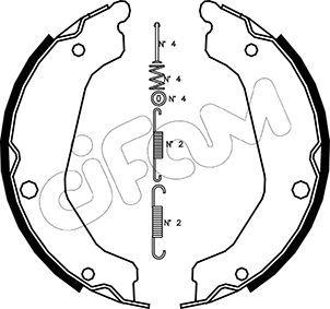 Handbroms delar - Bromsbackar, sats, parkeringsbroms CIFAM 153-183K