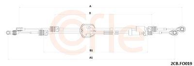 Kabel, manuell växellåda - Vajer, manuell transmission COFLE 92.2CB.FO019