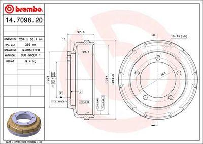 Bromstrummor - Bromstrumma BREMBO 14.7098.20