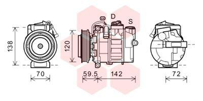 A/C-kompressor - Kompressor, klimatanläggning VAN WEZEL 4300K494