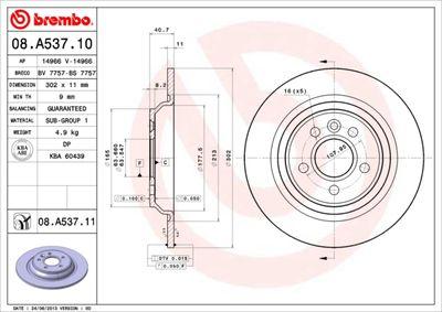 Bromsskivor - Bromsskiva BREMBO 08.A537.11