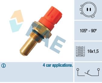 Temperaturfläkt, kylarradiatorfläkt - Termokontakt, kylarfläkt FAE 36420