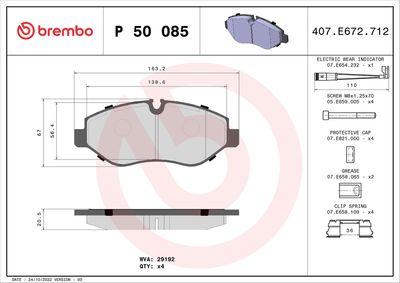 Bromsbelägg - Bromsbeläggssats, skivbroms BREMBO P 50 085