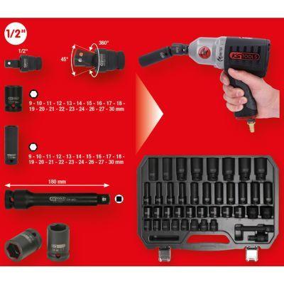 Slagnyckelsatser - Krafthylsor, sats KS TOOLS 515.0065