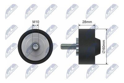 Styrning/kugghjul, v-rem - Styrrulle, kilrem NTY RNK-AU-039