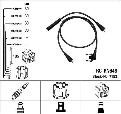 Tändkabel - Tändkabelsats NGK 7153