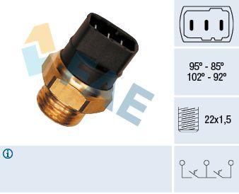 Temperaturfläkt, kylarradiatorfläkt - Termokontakt, kylarfläkt FAE 37820