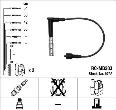 Tändkabel - Tändkabelsats NGK 0738