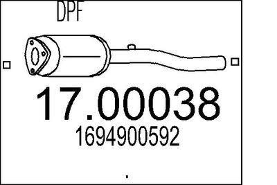 Dieselpartikelfilter - Sot-/partikelfilter, avgassystem MTS 17.00038