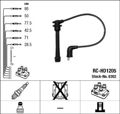 Tändkabel - Tändkabelsats NGK 6302