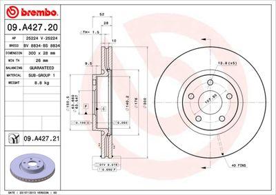 Bromsskivor - Bromsskiva BREMBO 09.A427.21