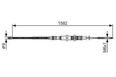 Parkeringsbromskablar - Vajer, parkeringsbroms BOSCH 1 987 482 124