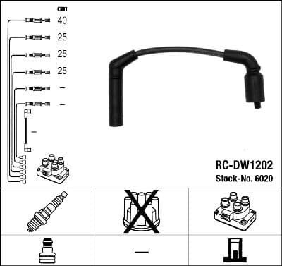 Tändkabel - Tändkabelsats NGK 6020