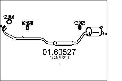 Avgasdämpare - Bakre ljuddämpare MTS 01.60527