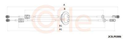 Kabel, manuell växellåda - Vajer, manuell transmission COFLE 92.2CB.PE006