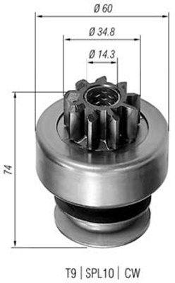 Startmotordelar - Drev, startmotor MAGNETI MARELLI 940113020101