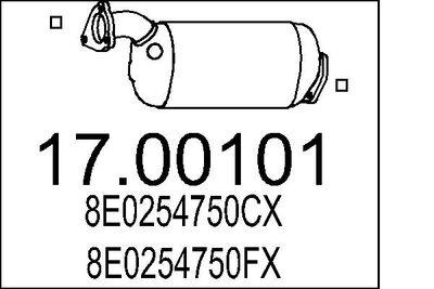 Dieselpartikelfilter - Sot-/partikelfilter, avgassystem MTS 17.00101