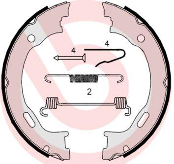 Handbroms delar - Bromsbackar, sats, parkeringsbroms BREMBO S 50 515