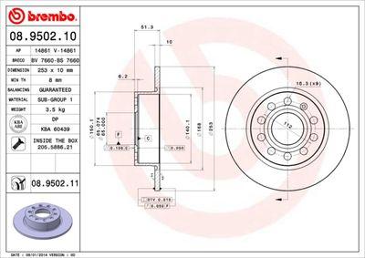 Bromsskivor - Bromsskiva BREMBO 08.9502.11