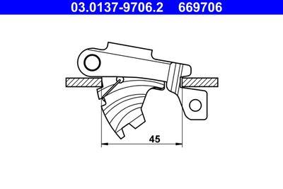 Handbroms delar - Tillbehörssats, bromsbackar, parkeringsbroms ATE 03.0137-9706.2