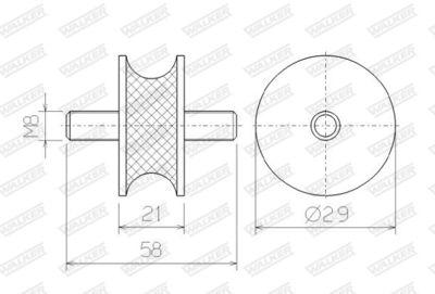 Gummirem, avgassystem - Gummilist, avgassystem WALKER 81354