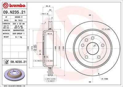 Bromsskivor - Bromsskiva BREMBO 09.N235.21