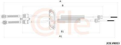 Kabel, manuell växellåda - Vajer, manuell transmission COFLE 92.2CB.VK013