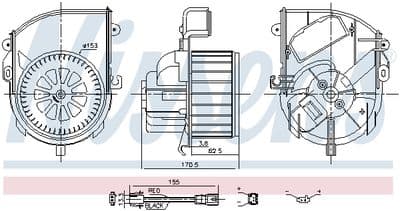 Fläktmotor - Kupéfläkt NISSENS 87651