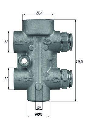 Oljetermostat - Termiostat, oljekylning MAHLE TO 8 80