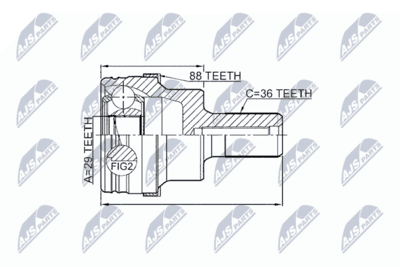 CV-led - Ledsats, drivaxel NTY NPZ-FR-046