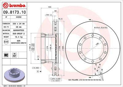 Bromsskivor - Bromsskiva BREMBO 09.8173.10