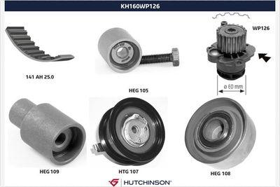 Vattenpump + kamremssats - Vattenpump + kuggremssats HUTCHINSON KH 160WP126