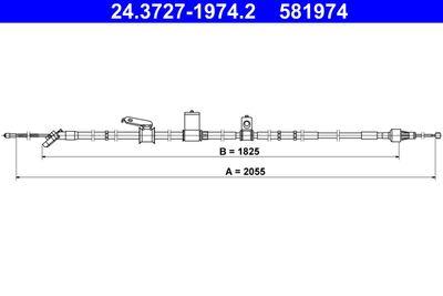 Parkeringsbromskablar - Vajer, parkeringsbroms ATE 24.3727-1974.2