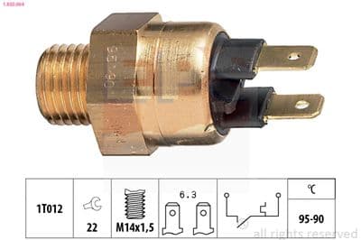 Temperaturfläkt, kylarradiatorfläkt - Termokontakt, kylarfläkt EPS 1.850.064