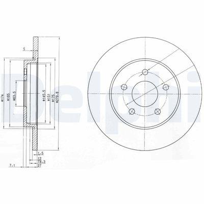 Bromsskivor - Bromsskiva DELPHI BG3663C