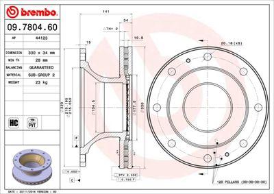 Bromsskivor - Bromsskiva BREMBO 09.7804.60