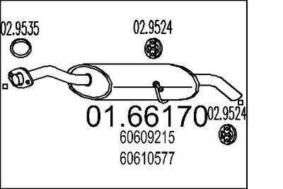 Avgasdämpare - Bakre ljuddämpare MTS 01.66170