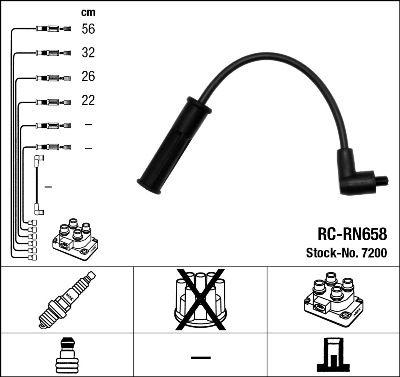 Tändkabel - Tändkabelsats NGK 7200