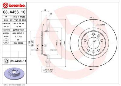 Bromsskivor - Bromsskiva BREMBO 08.A456.10