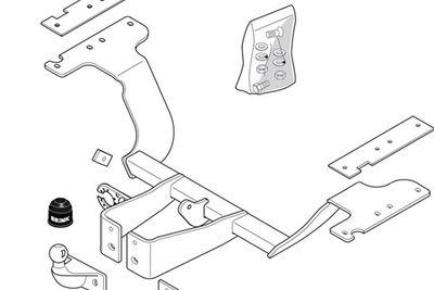 Dragkrokar och kablagekit - Släpfordonstillkoppling BRINK 401700