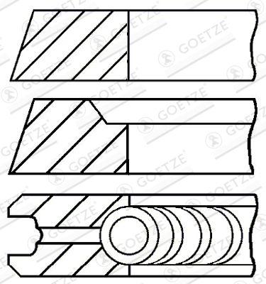 Kolvringar - Kolvringsats GOETZE ENGINE 08-501800-00