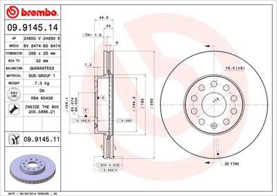 Bromsskivor - Bromsskiva BREMBO 09.9145.11