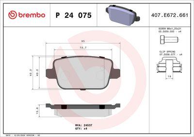 Bromsbelägg - Bromsbeläggssats, skivbroms BREMBO P 24 075