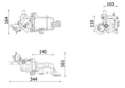 EGR-kylare - Kylare, avgasåterföring MAHLE CE 49 000P