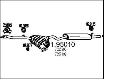 Avgasdämpare - Bakre ljuddämpare MTS 01.95010