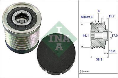 Frikopplingsnav - Frihjulskoppling, generator INA 535 0030 10